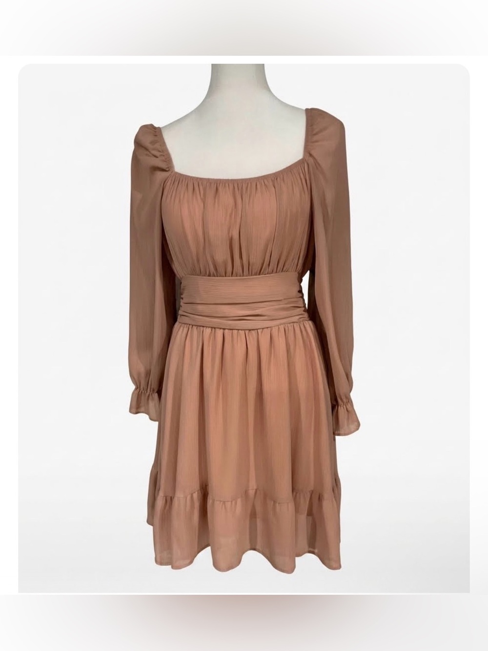 Peach milkmaid/cottagecore dress